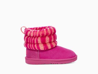 UGG Fluff Mini Quilted Zebra Boots for Toddlers - Rose India